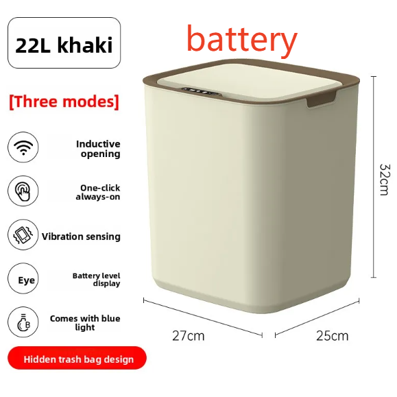 Sensor Automatic Smart Trash Can with LED Light