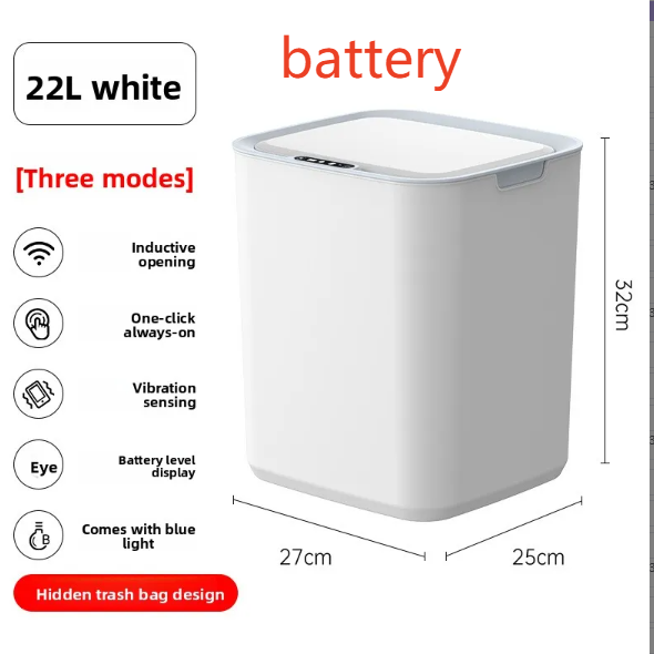 Sensor Automatic Smart Trash Can with LED Light