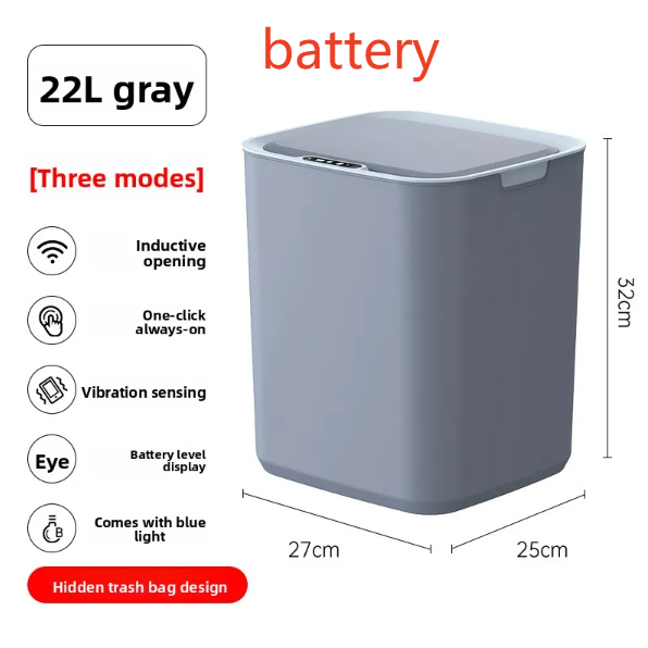 Sensor Automatic Smart Trash Can with LED Light